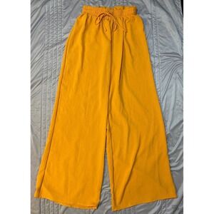 Windsor Orange Wide Leg Palazzo Pants Paperbag Waist EP8371 Size Medium